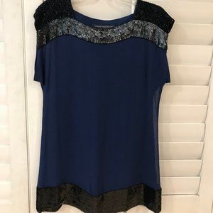 Blue Sequin French Connection Tunic Dress